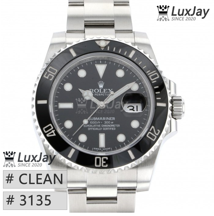 CLEAN 3135 40MM 데이트 블랙 롤렉스 서브마리너 submariner 116610LN