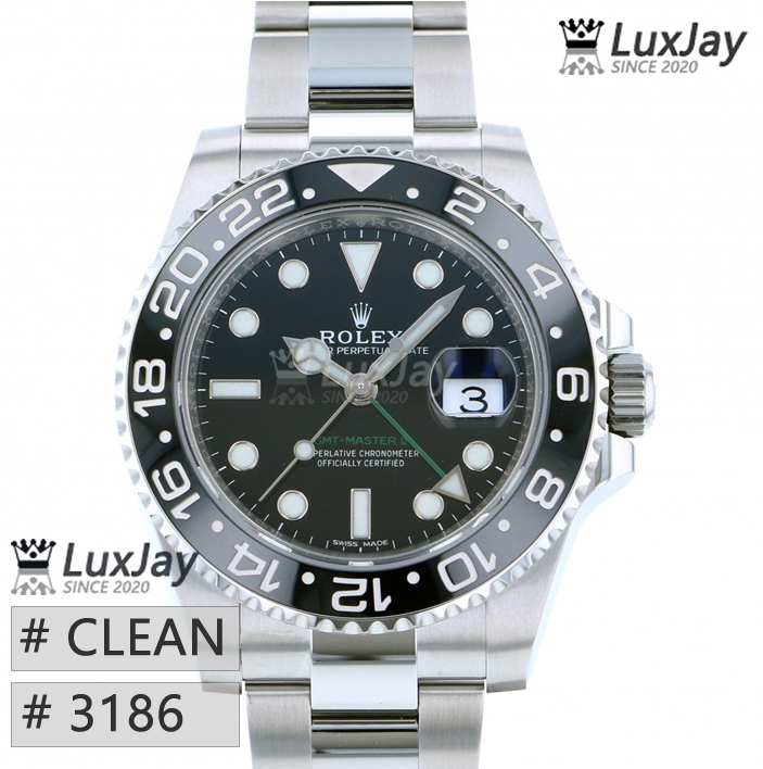 CLEAN 3186 40MM 지엠티 마스터2 블랙 GMT MASTER II 116710LN