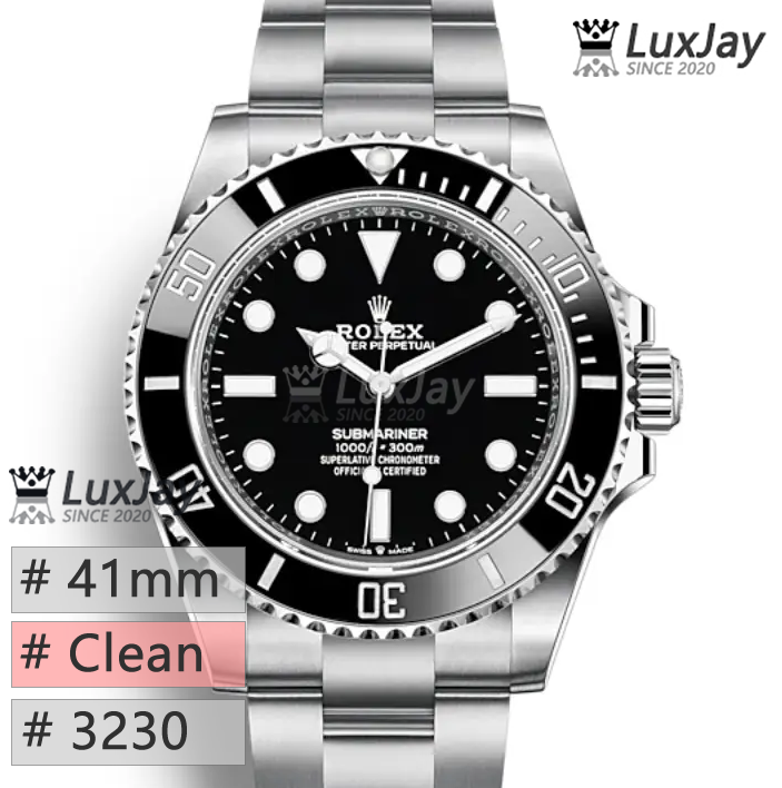 CLEAN 3230 41MM 블랙 논데이트 롤렉스 서브마리너 submariner 124060