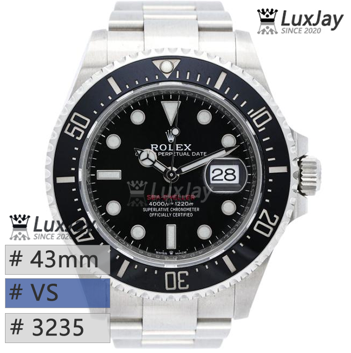 VS 3235 43MM SEA-DWELLER 씨드웰러 브랙 스틸 126600