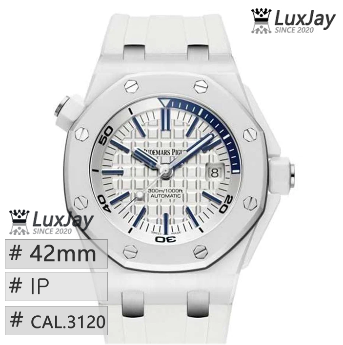 IP 3120 42MM ROYAL OAK Offshore Watch CERAMIC WHITE 15710