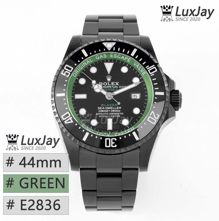 GREEN ETA2836 44MM Blaken Sea-Dweller GREEN 126660-0001