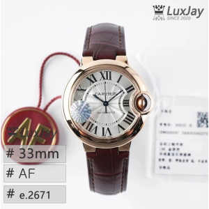 AF ETA2671(076) 33MM 발롱블루 화이트 골드 가죽  W6920097