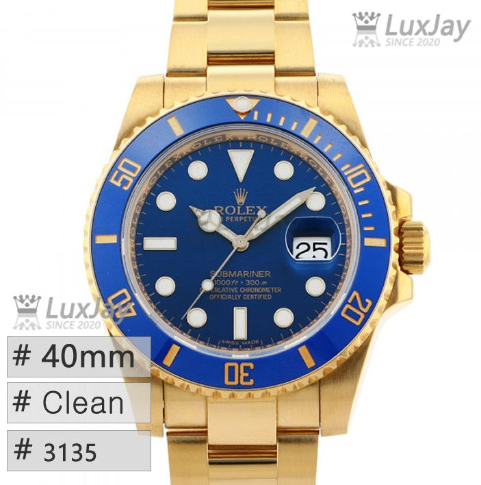 Clean 3135 40MM 데이트 금통청판 롤렉스 서브마리너 submariner  116618LB