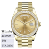 EW E2836 40mm 롤렉스 데이데이트 40 Rolex Day-Date 40 Champagne Dial Diamond Yellow Gold 228348