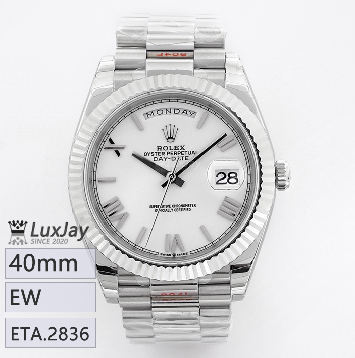 EW E2836 40mm 롤렉스 데이데이트 40 Rolex Day-Date 40  White Dial Diamond  218239