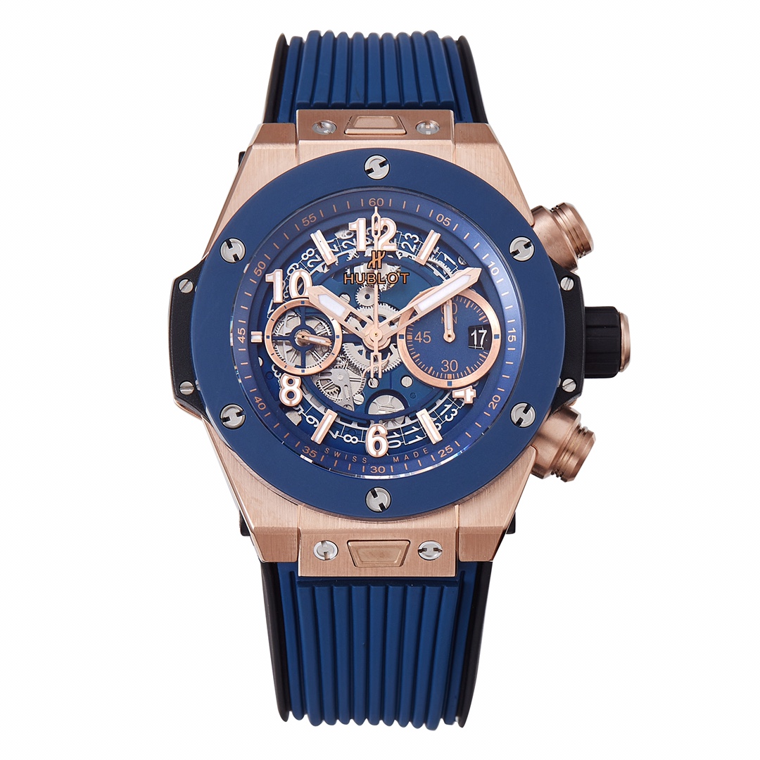 BBF 44MMx15.45MM 위블로 HUBLOT 빅뱅 우 니코 킹 골드 블루 441.OX.5189.RX