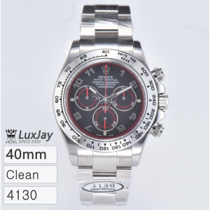 CLEAN 4130 40MM 데이토나 세이토나 롤렉스 Rolex Daytona 40mm White Gold Black Arabic Dial Oyster 116509