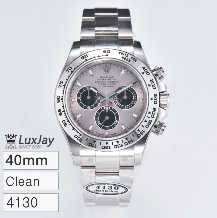 CLEAN 4130 40MM 데이토나 세이토나 롤렉스 Rolex Daytona 40mm White Gold Black Arabic Dial Oyster 116509