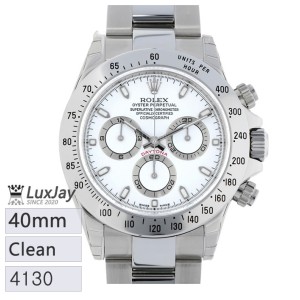 CLEAN 4130 40MM 데이토나 세이토나 롤렉스 Rolex Daytona 40mm White Arabic Dial Oyster 116520