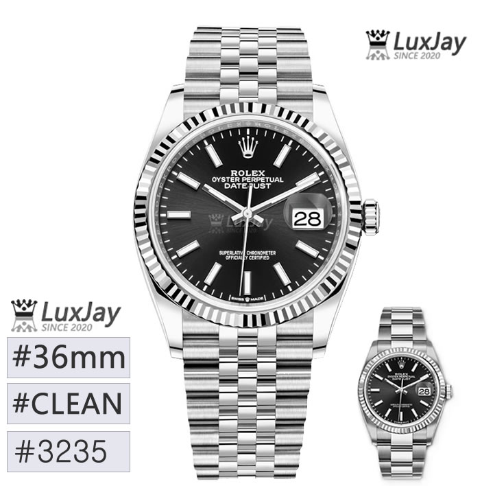 CLEAN  36mm 데이트저스트 블랙 쥬빌레 브레이슬릿 126234-0015 DATEJUST 36 데이저스트36