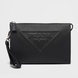 SA PRADA 남성클러치백 22FW 프라다 사피아노 레더 파우치 클러치백 2VF039 25x17x5cm