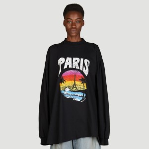 BALENCIAGA Paris Tropical Long Sleeve T-Shirt