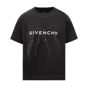 GIVENCHY 리플렉티브 로고장식 반팔 티셔츠