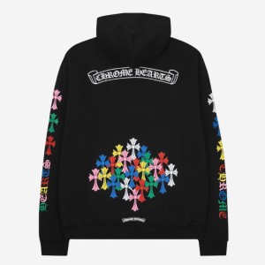 Chrome Hearts Multi Color Cross Zip-Up Hoodie Black