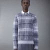 톰브라운 ARTAN MOHAIR CHECK 4-BAR CREW NECK PULLOVER