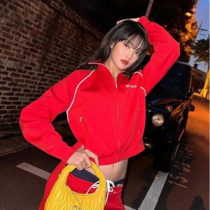 MIU MIU Logo fleece track jacket