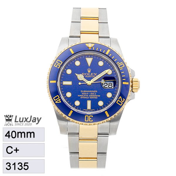 C+ 3135 40MM 데이트 청콤 롤렉스 서브마리너 submariner 116613LB 173g