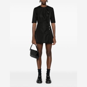 Prada Short-Sleeved Crewneck Dresses