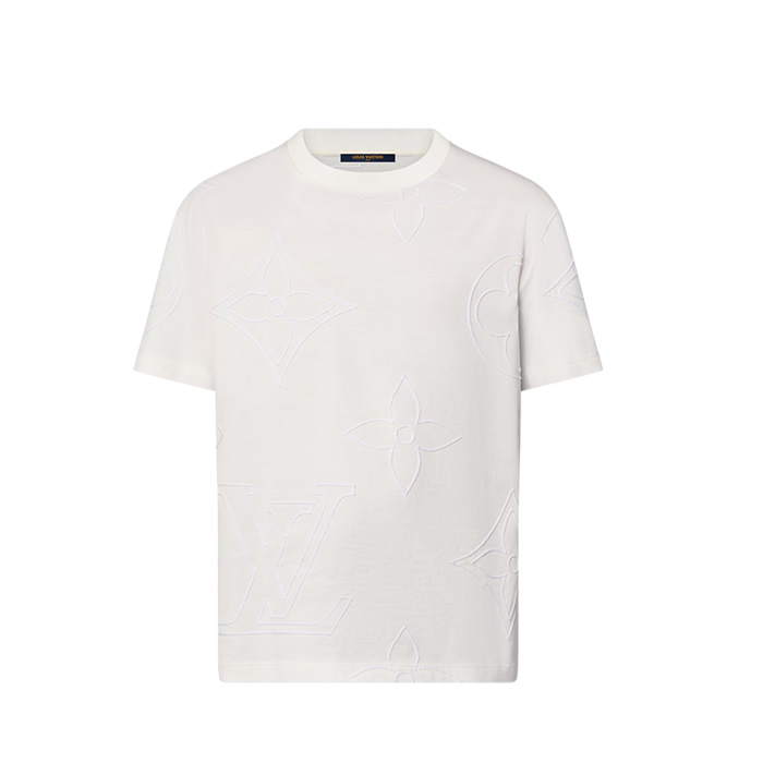 1AFYDJ Monogram Embroidered Cotton T-Shirt