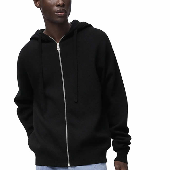 LOEWE  Anagram zip-up hoodie in wool Black