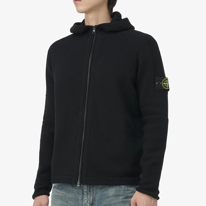 스톤아일랜드(STONE ISLAND) 남성 와펜 패치니트 집업 후드