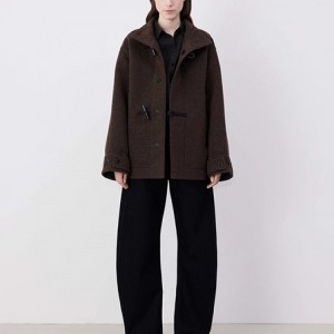 LEMAIRE  Short Bathrobe Duffle Coat With Contrast Stitch