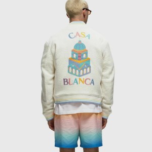 Casablanca MAISON PASTELLE EMBROIDERED BOMBER JACKET