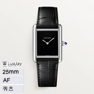 DR 까르띠에 탱크 머스트 블랙다이얼 악어스트랩 Cartier Tank Must WSTA0072