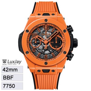 BBF 42mm 7750 Hublot Big Bang Unico Orange Ceramic 441.CU.5910.RX