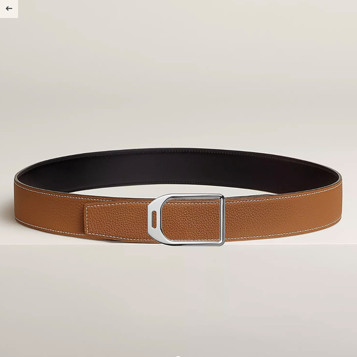 에르메스 JOCKEY 벨트 버클 & 양면 가죽 스트랩 38mm
