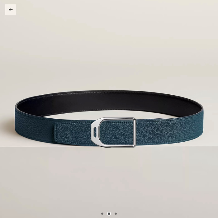 에르메스 JOCKEY 벨트 버클 & 양면 가죽 스트랩 38mm