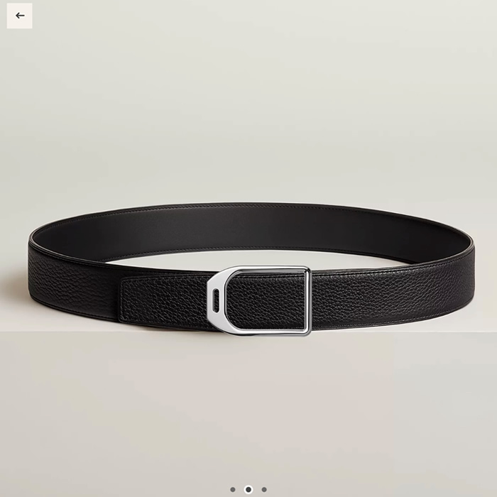 에르메스 JOCKEY 벨트 버클 & 양면 가죽 스트랩 38mm
