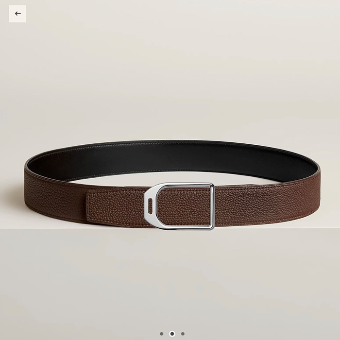 에르메스 JOCKEY 벨트 버클 & 양면 가죽 스트랩 38mm