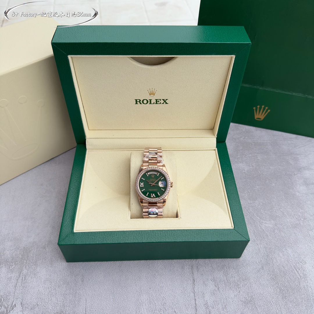 8+ | 3255 무브먼트 | 36mm | 데이데이트 Day-date 147g
