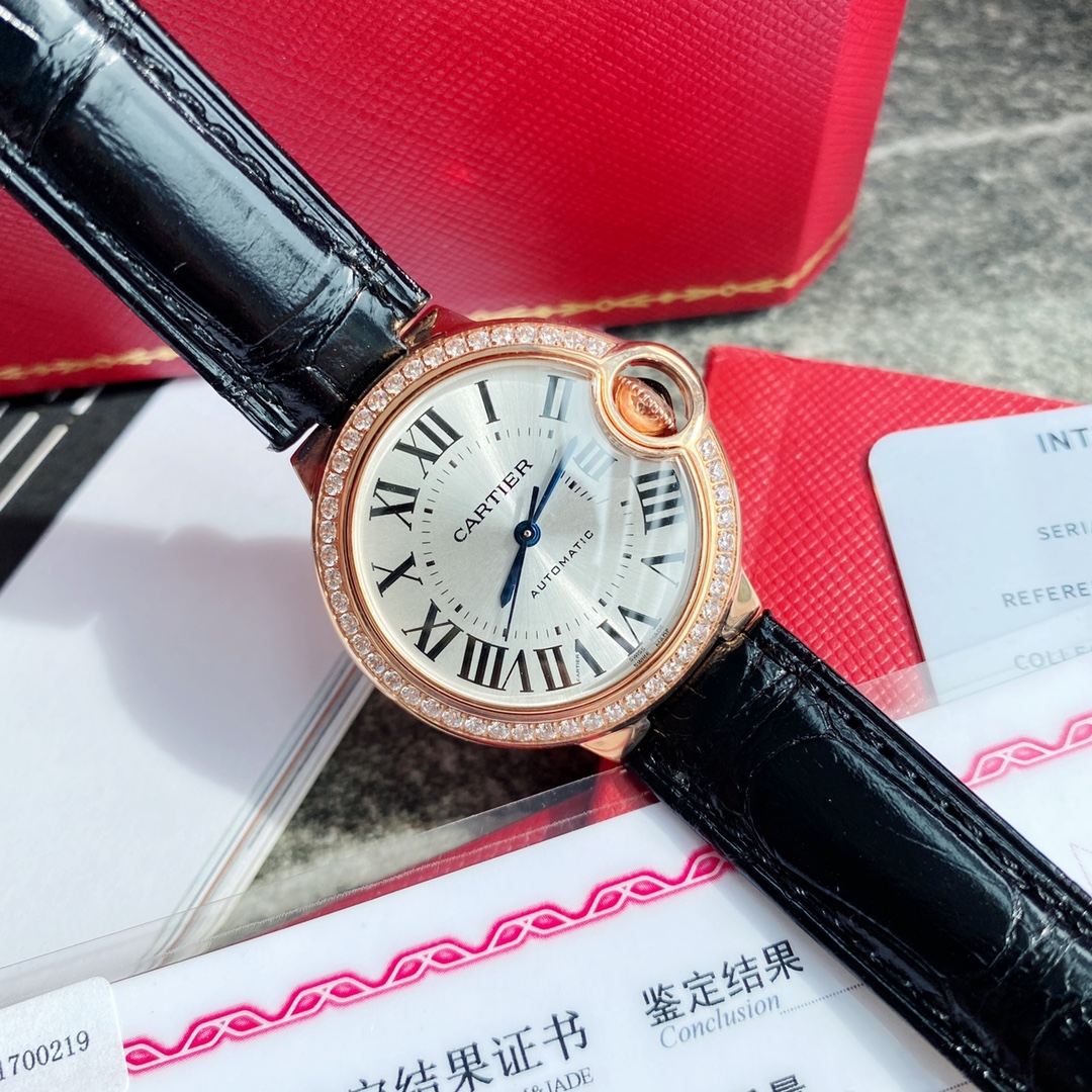 Eta2671  무브먼트 l 33mm l  까르띠에 워치 발롱 블루 WJBB0033 다이아몬드.