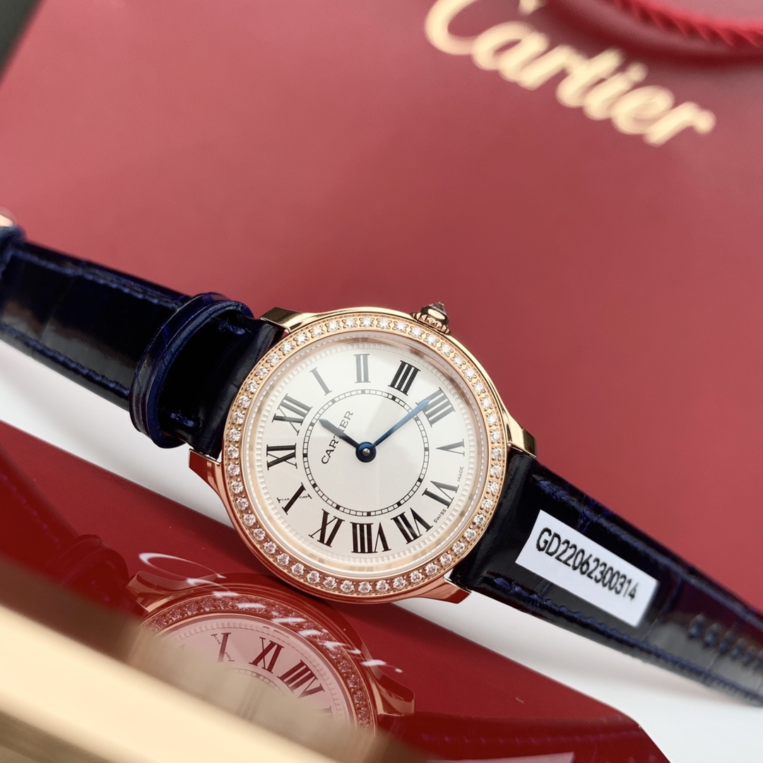 쿼츠 무브먼트 l 29mm l 까르띠에  RondeLouis 다이아몬드.