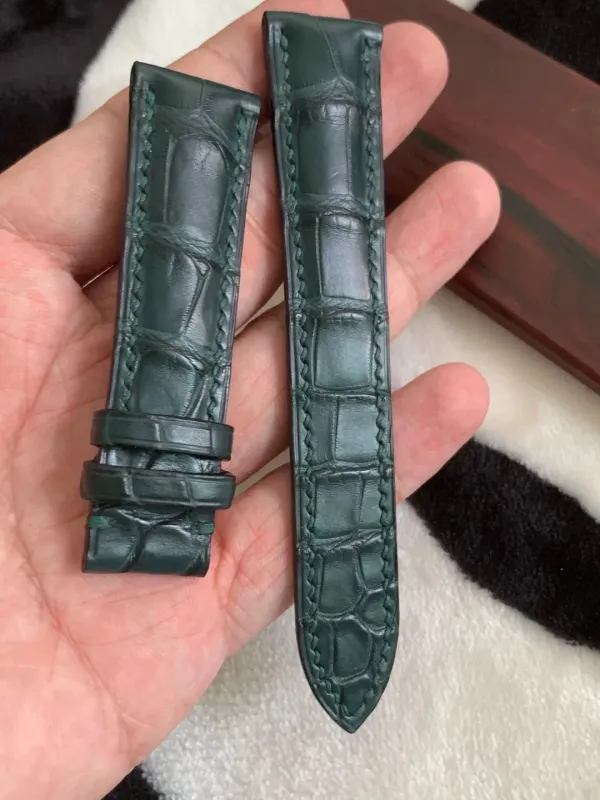 맞춤형 손바느질 아메리칸 앨리게이터 가죽 시계 스트랩