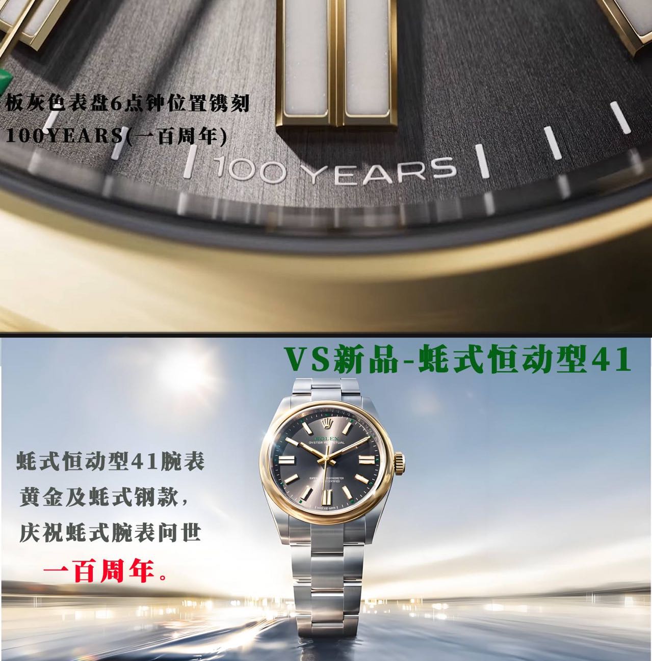 VS | 3230 무브먼트｜41mm｜롤렉스 오이스터 퍼페츄얼 100 YEARS  134303