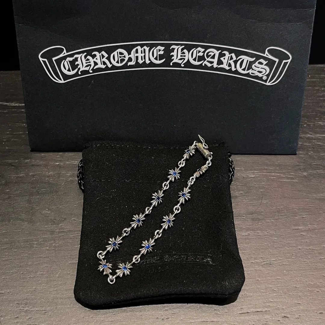 Chrome Hearts 다이아 크로스 팔찌｜925 실버  16cm